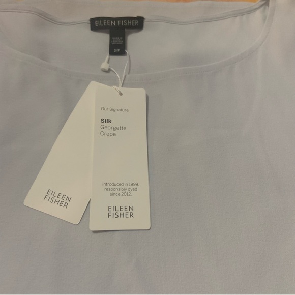 Eileen Fisher Silk Crepe Bateau Neck Tank - Picture 8 of 11